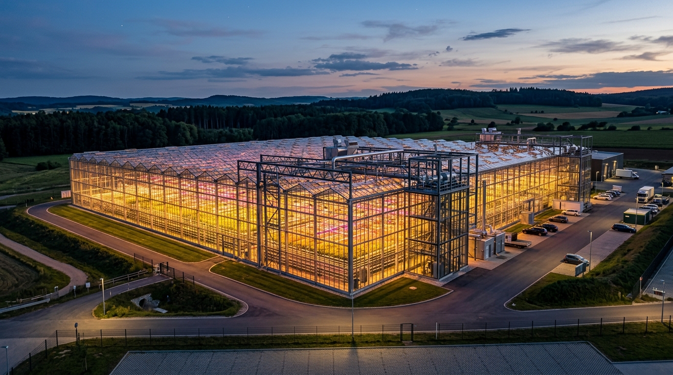 Modern Endüstriyel Cam Sera Kurulumu - Industrial Glass Greenhouse Construction