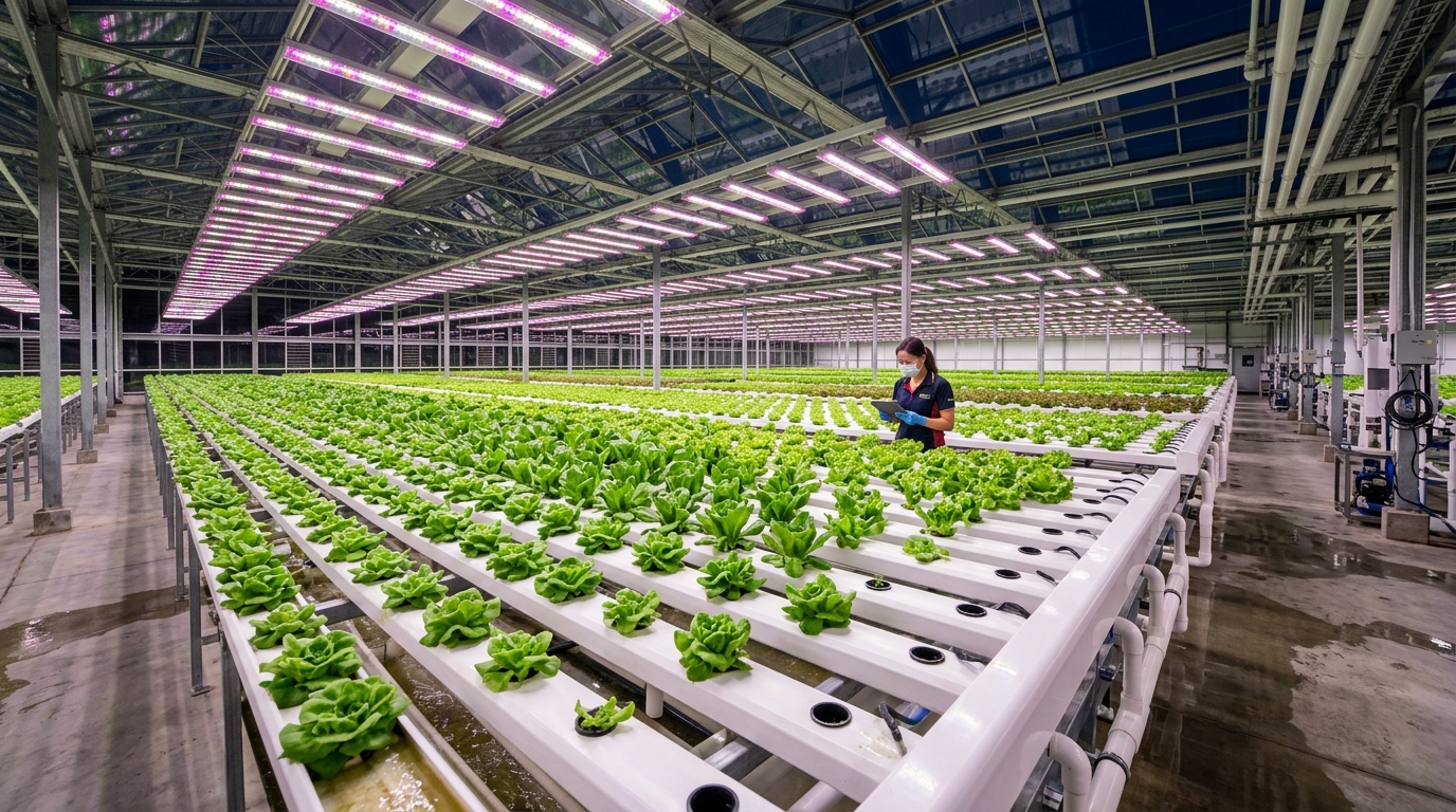 NFT Su Kültürü Marul Serası - Hydroponic Lettuce Greenhouse