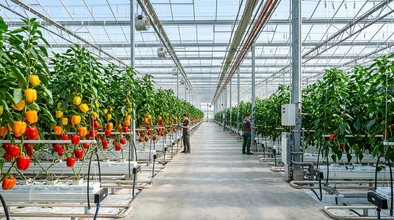 Renkli Kalifornia Biber Serası - Sweet Pepper Greenhouse
