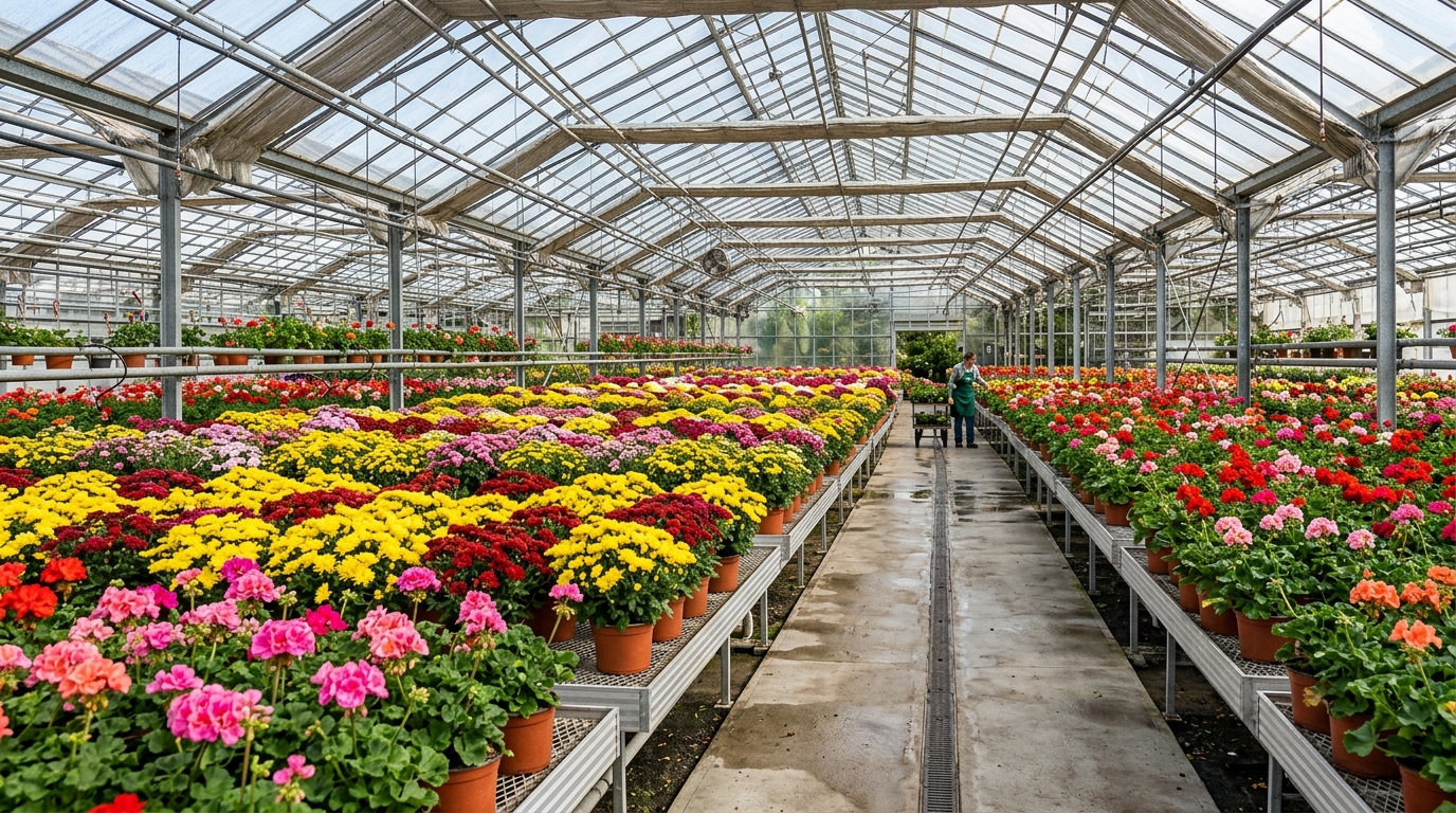 Süs Bitkileri ve Saksı Çiçeği Serası - Ornamental Flowers Greenhouse