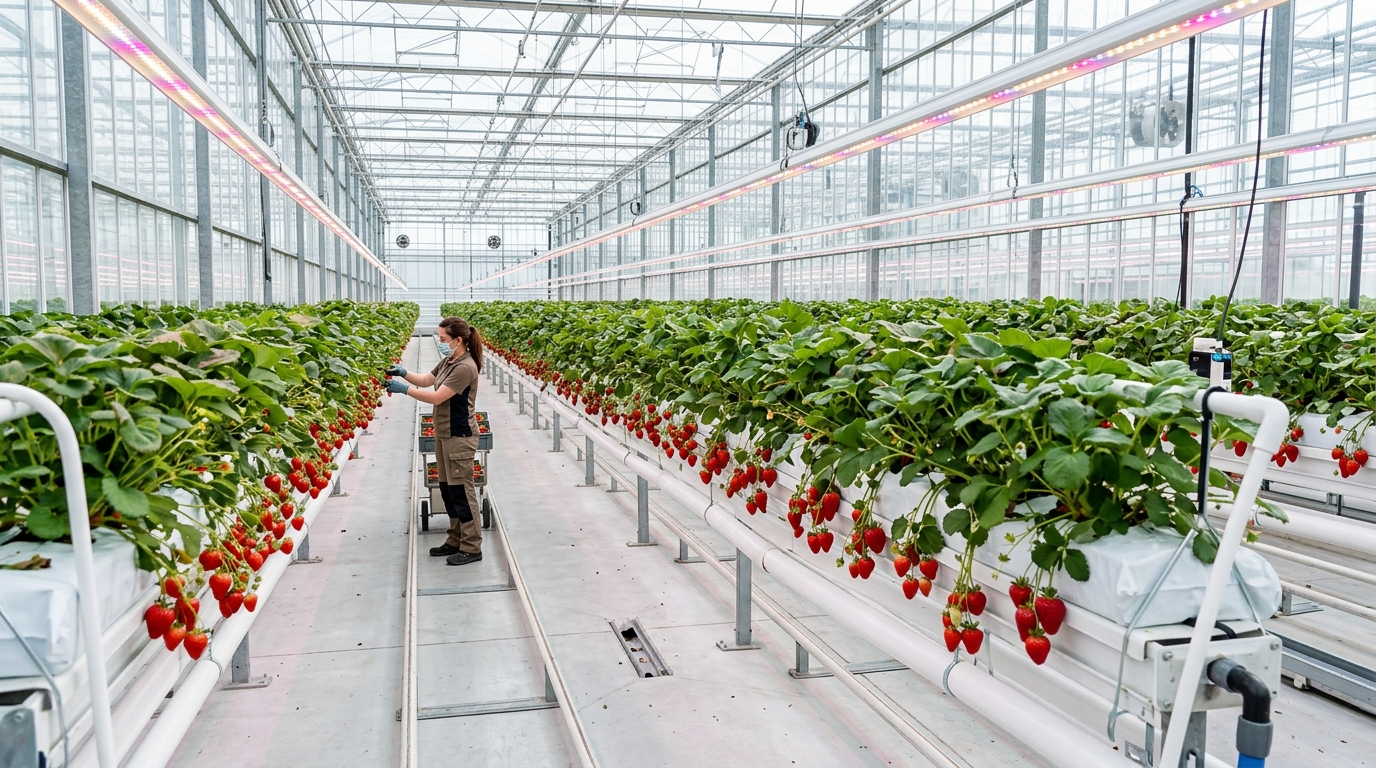 Topraksız Çilek Serası ve Otomasyonu - Hydroponic Strawberry Greenhouse