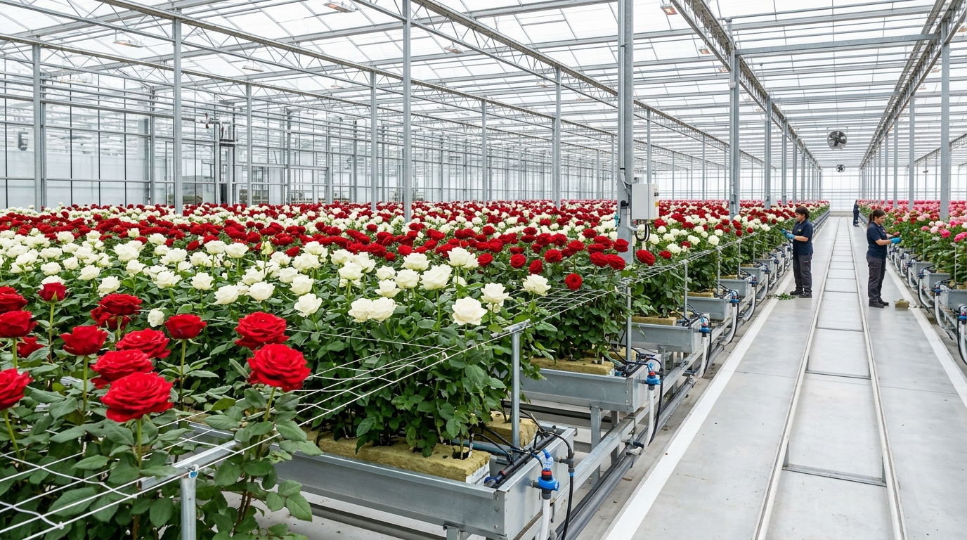 Topraksız Tarım Kesme Gül Serası - Hydroponic Rose Greenhouse