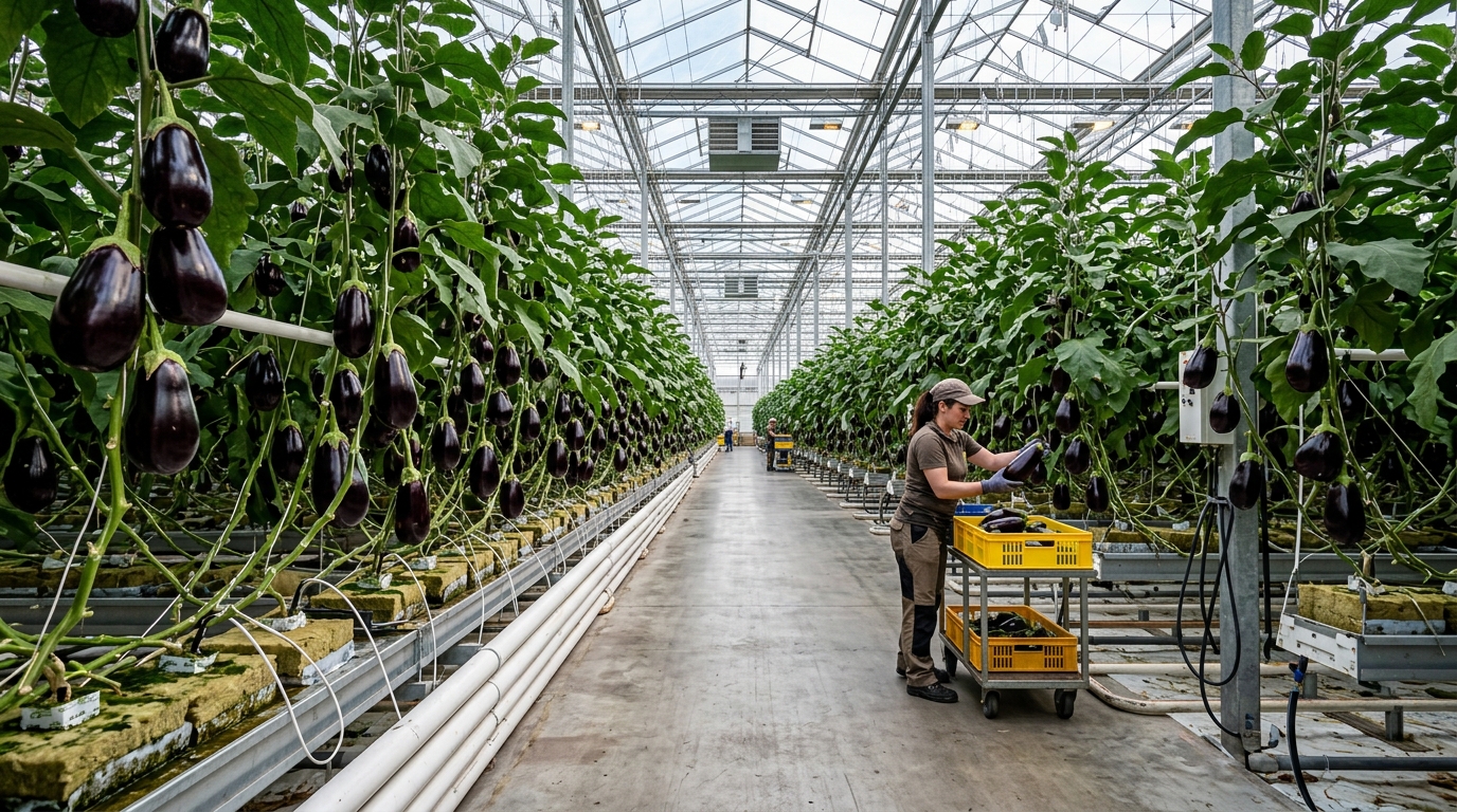 Topraksız Tarım Patlıcan Serası - Hydroponic Eggplant Greenhouse